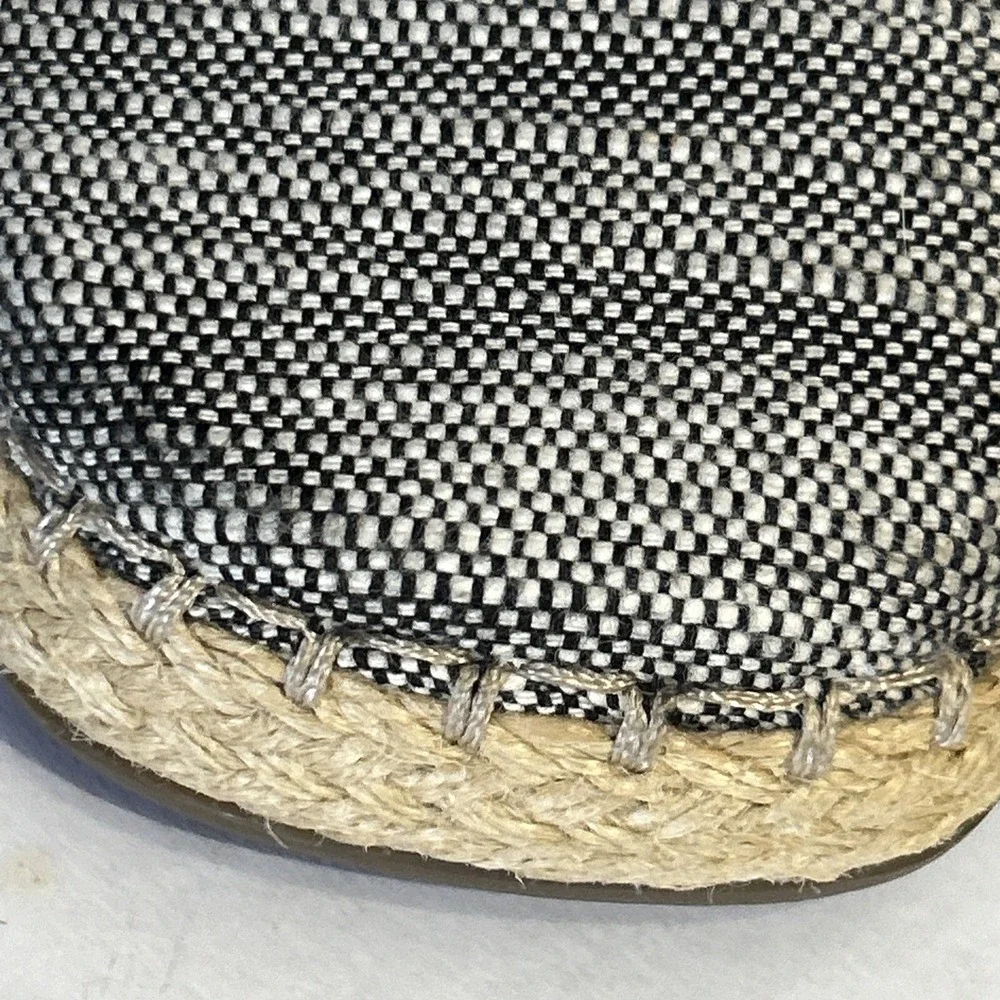 Mens Tom's Light Grey‎ Woven Lace Up Espadrille Shoes Camino #10007961 EC 13